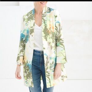 Chico’s Spring Paradise Duster in Soft Lime